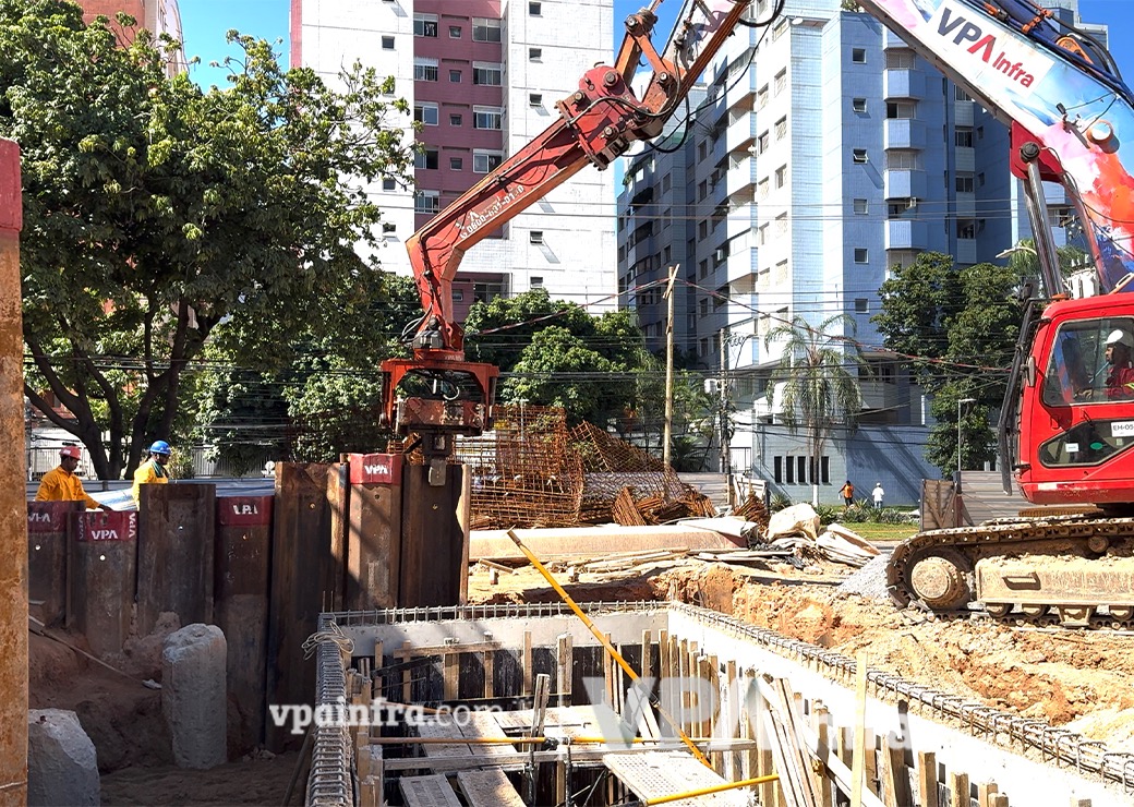 Sistema de reúso de água com Estacas Prancha Metálicas